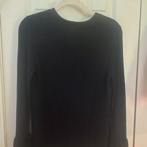 Du Jour Black Cotton blend Sweater with ruffle wrist In awesome condition - 1X